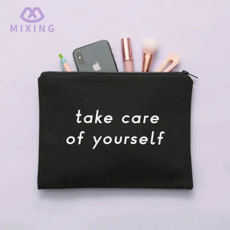 Trousse à cosmétiques en coton noir