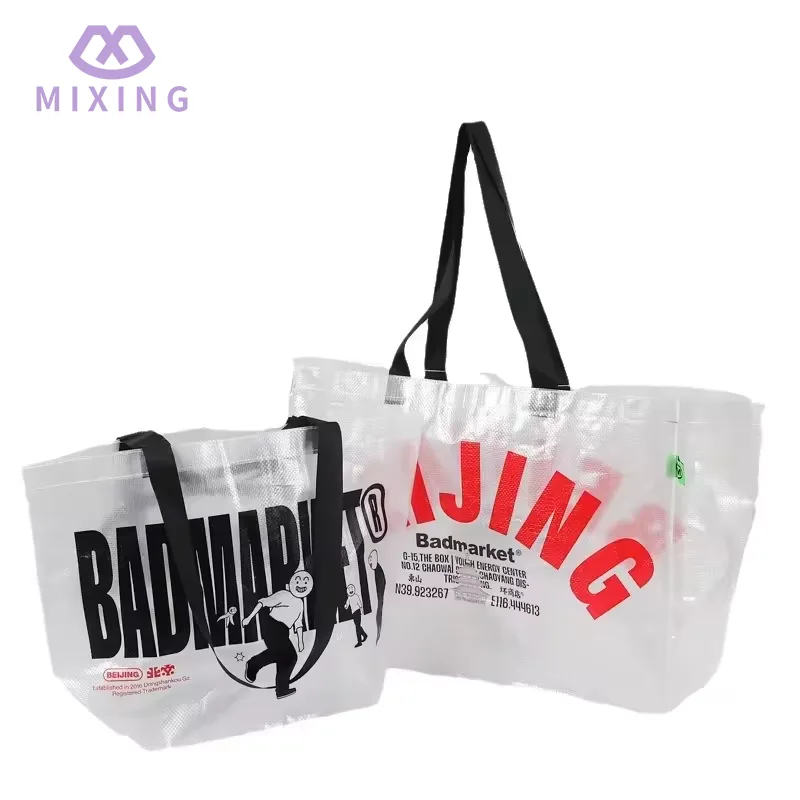 Sac fourre-tout tissé en PP transparent