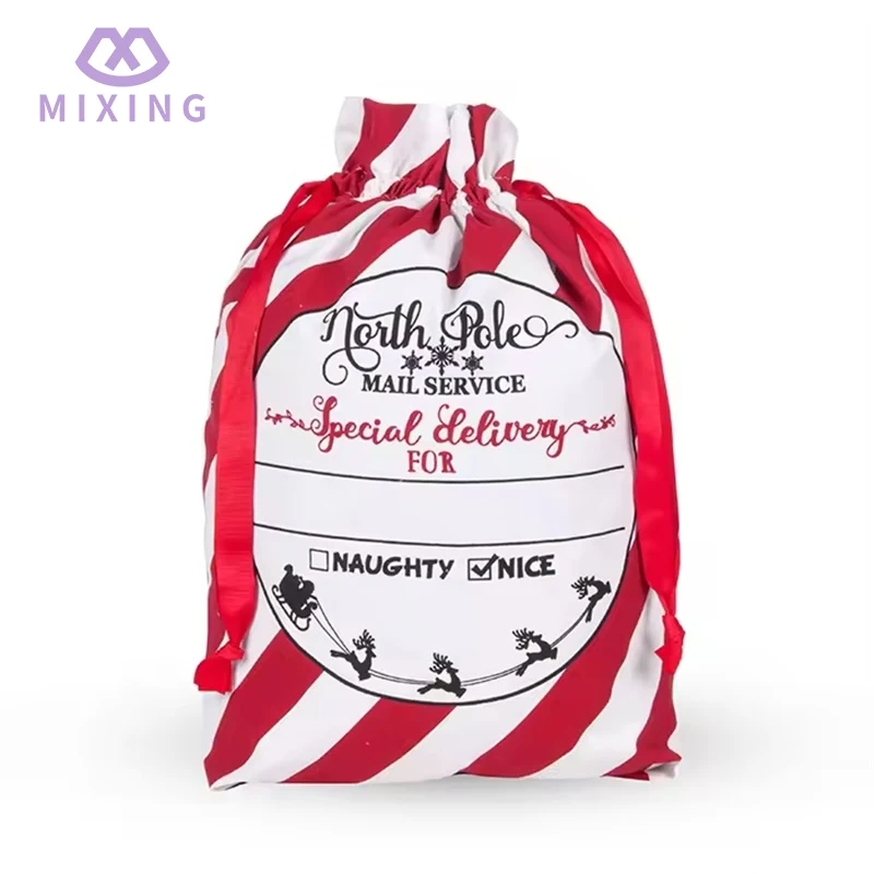 Sac de Noël en coton pour Père Noël