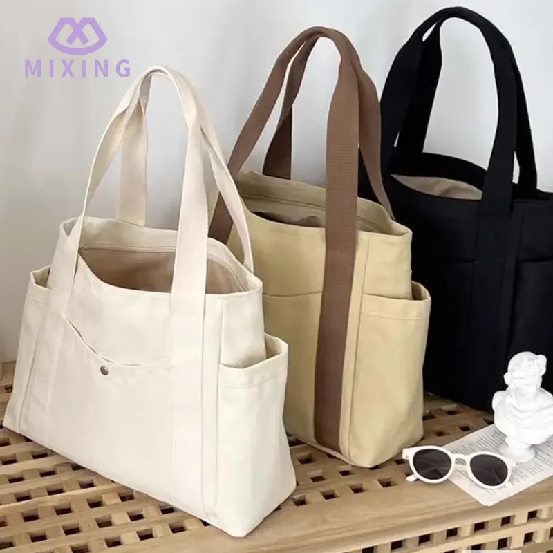 Canvas Tote Bag with Zipper